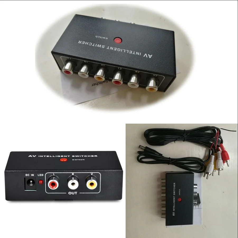 RCA видео аудио 2Way AV Переключатель Селектор 2 в 1 для DVD конвертер камеры 12V |