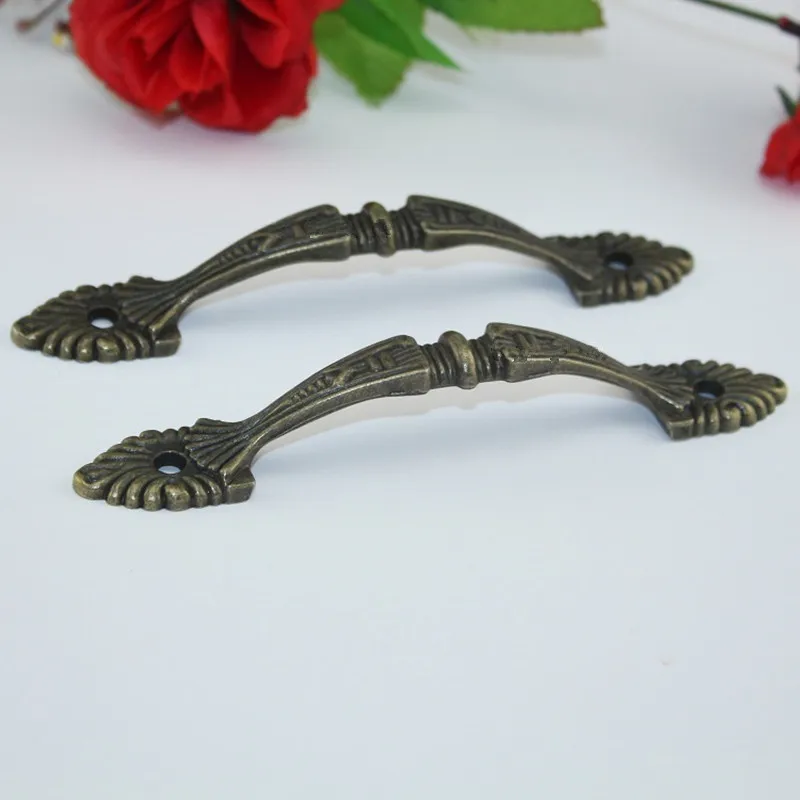 2PCS 109/144mm Vintage Alloy Kitchen Drawer Cabinet Door Handle Strip Knobs Cupboard Antique Pull Handles Furniture Hardware |