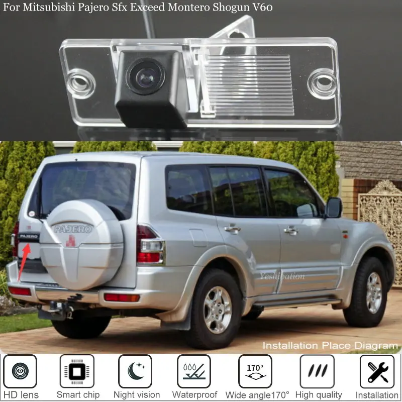 Камера заднего вида для автомобиля Mitsubishi Pajero SFX Exceed Montero Shogun V60 1999~2006 с функцией парковки и HD ночным видением.