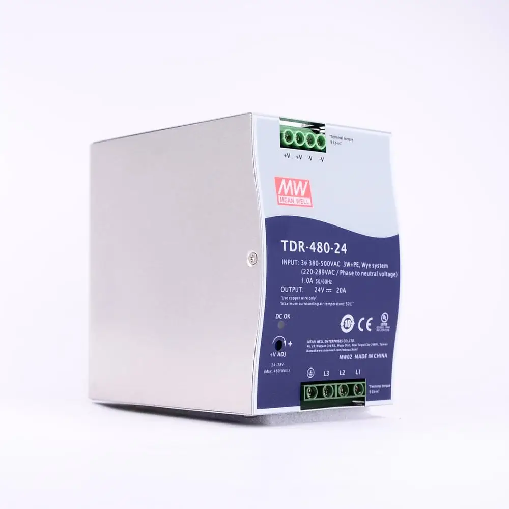 Трехфазный Промышленный источник питания Mean Well TDR-480-24 meanwell DC 24 В 20 А 480 Вт с