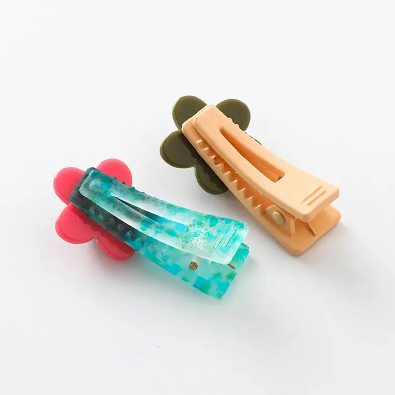 Милые мини-акриловые заколки для девочек детские цветочные защелки-фиксаторы