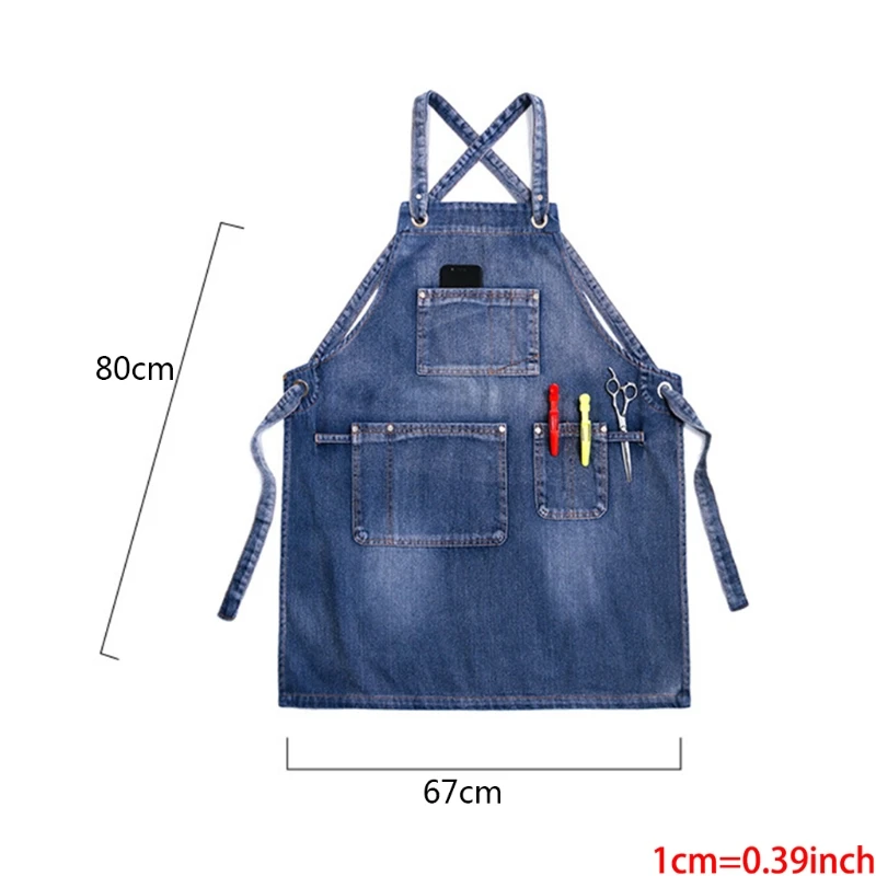 

Chef Apron Adjustable Barista Apron with Pockets Kitchen Cooking Baking Aprons