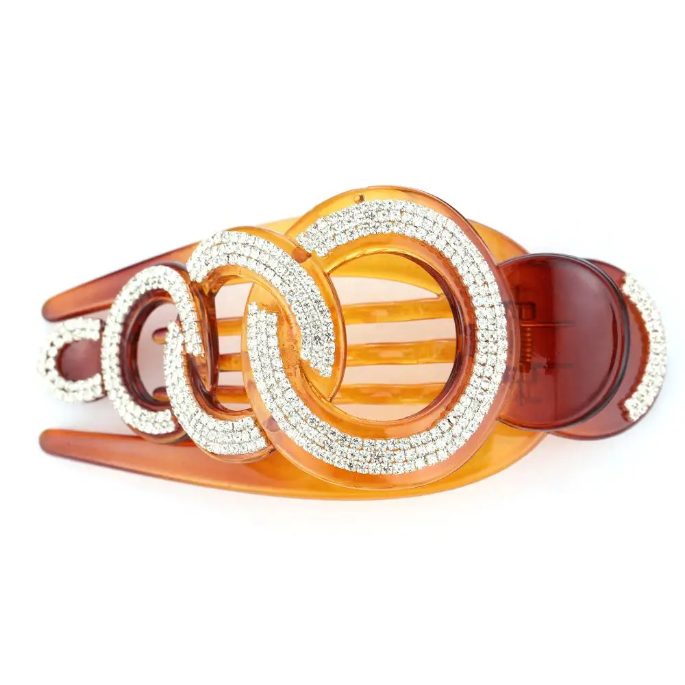 Extra Large Black Brown Crabs Clamp Hair Clip for Women Rhinestone Plastic Hairpin Barrettes Styling Tools Accessories |