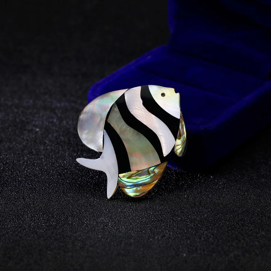Простая натуральная ракушка Abalone тропическая рыба Милая брошь булавка для девушек женские модные ювелирные аксессуары для корсажа оптом