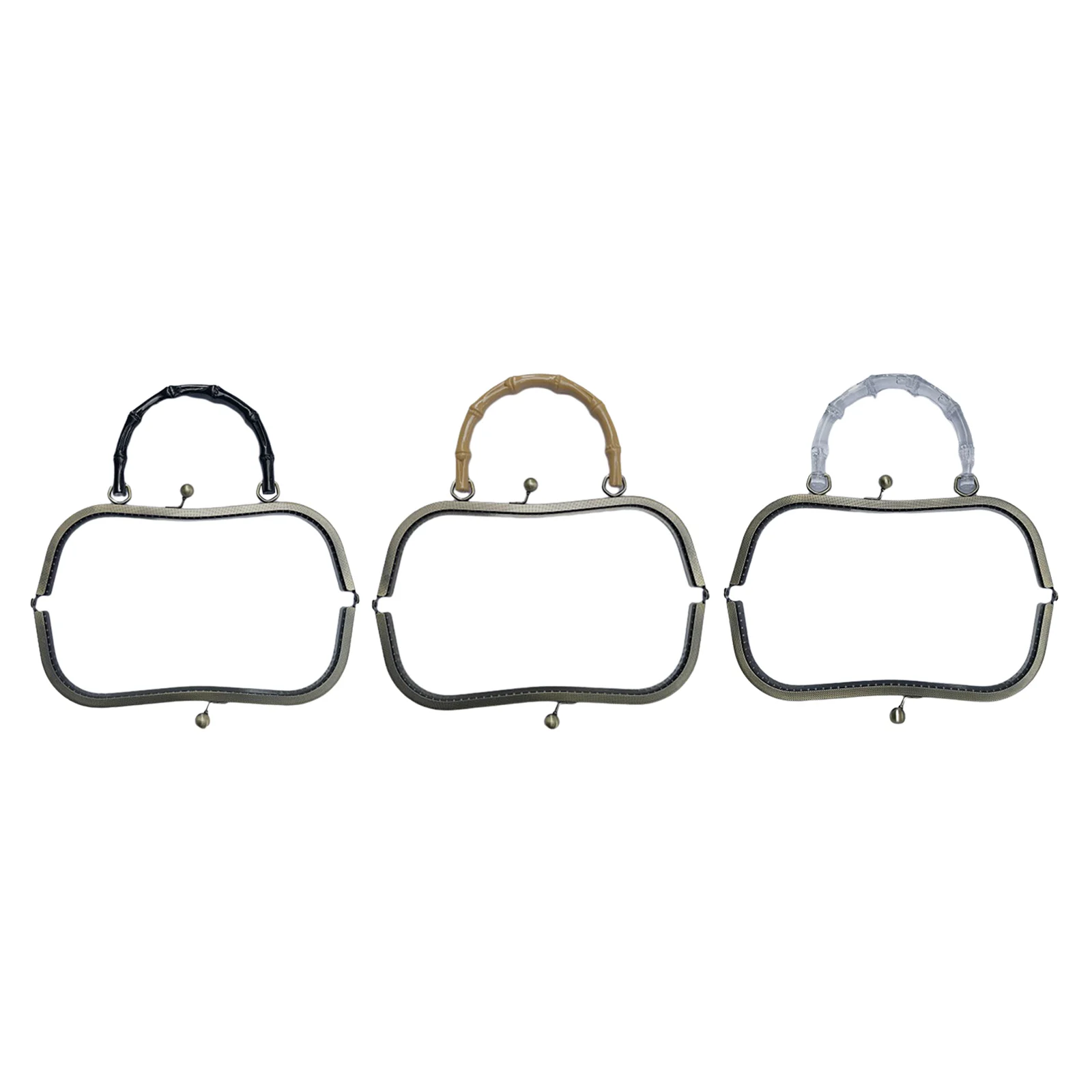 

Retro Metal Iron Purse Frame Clutch Bag with Handle Printing Kiss Clasp Lock