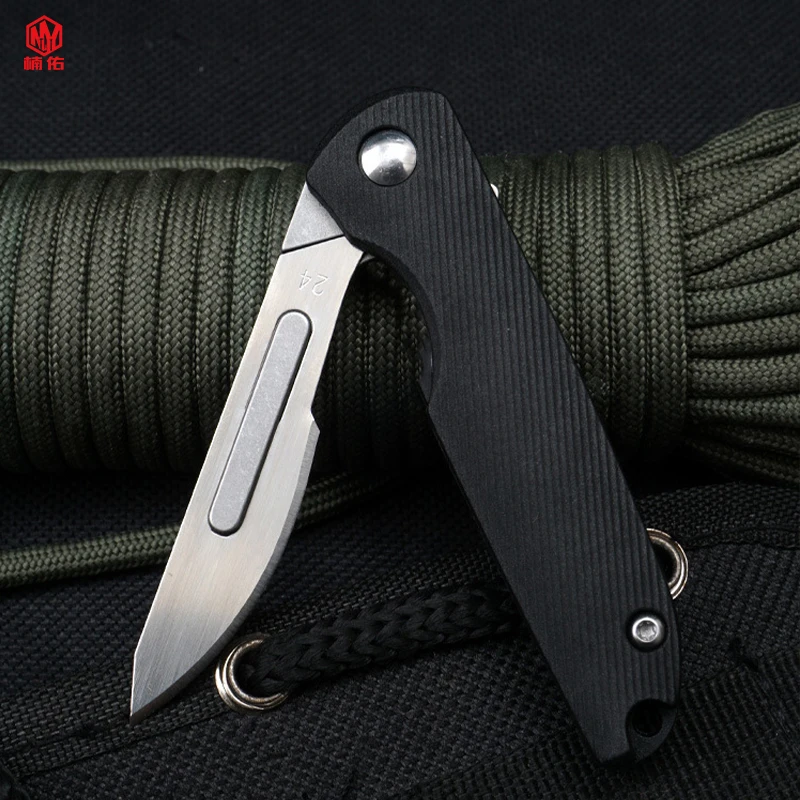 

1PCS Hot Sale!!! Mini Tool EDC Folding Scalpel G10 Handle Art Carving Knife Outdoor Camping Survival Hunting Knife Without Blade