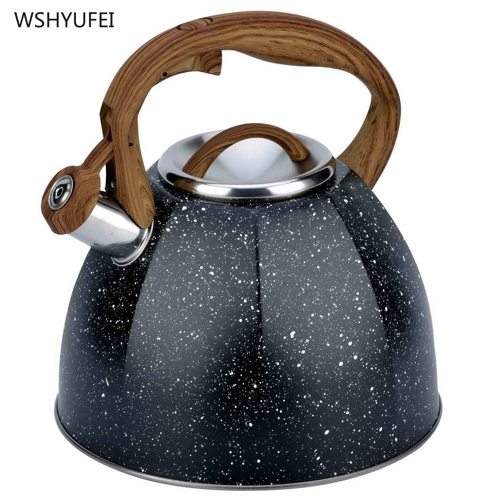 Новинка чайник со звездным изображением 4 л из нержавеющей стали свистком