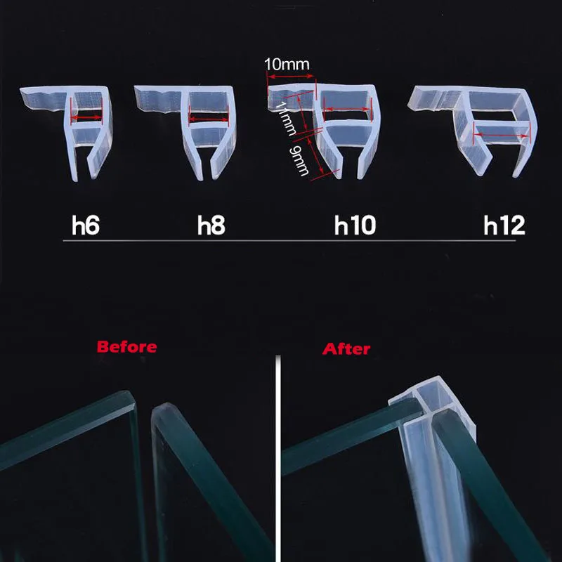 Уплотнительная лента из силиконовой резины 100 см толщина стекла 6 мм подходит для