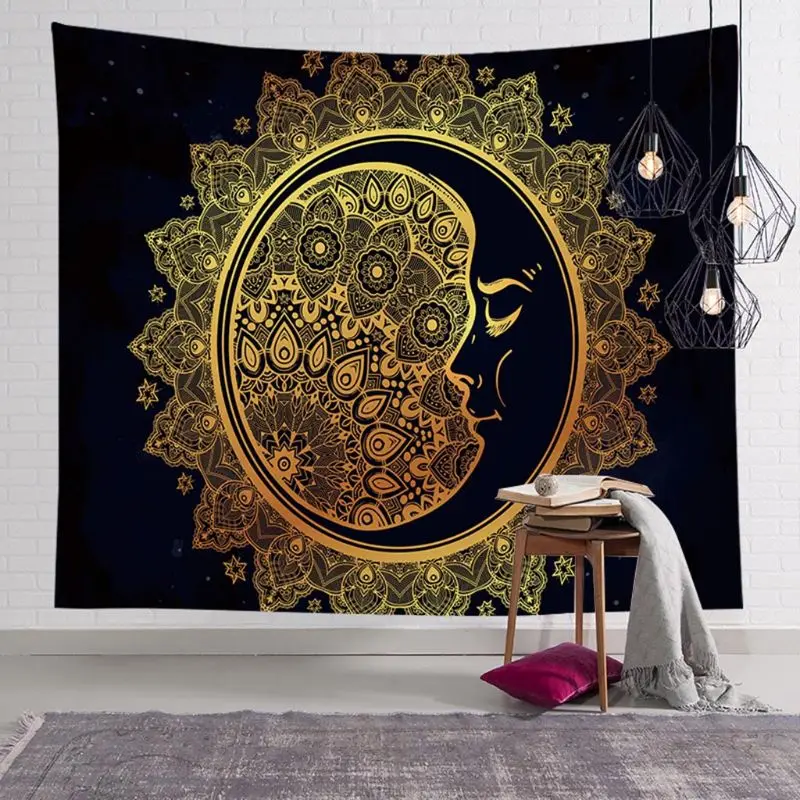 

G5AC Sun and Moon Psychedelic Wall Tarot Tapestry Divination Altar Tarot Tablecloth