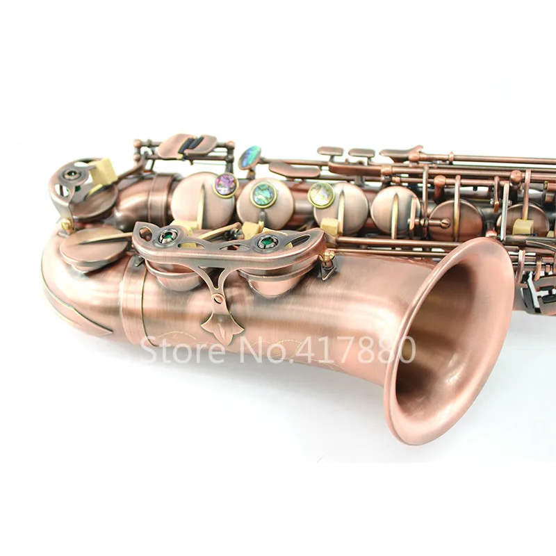 MARGEWATE Alto Eb Tune саксофон уникальный Ретро латунный саксофон Античный медный E плоский музыкальный инструмент саксофон с футляром мундштук
