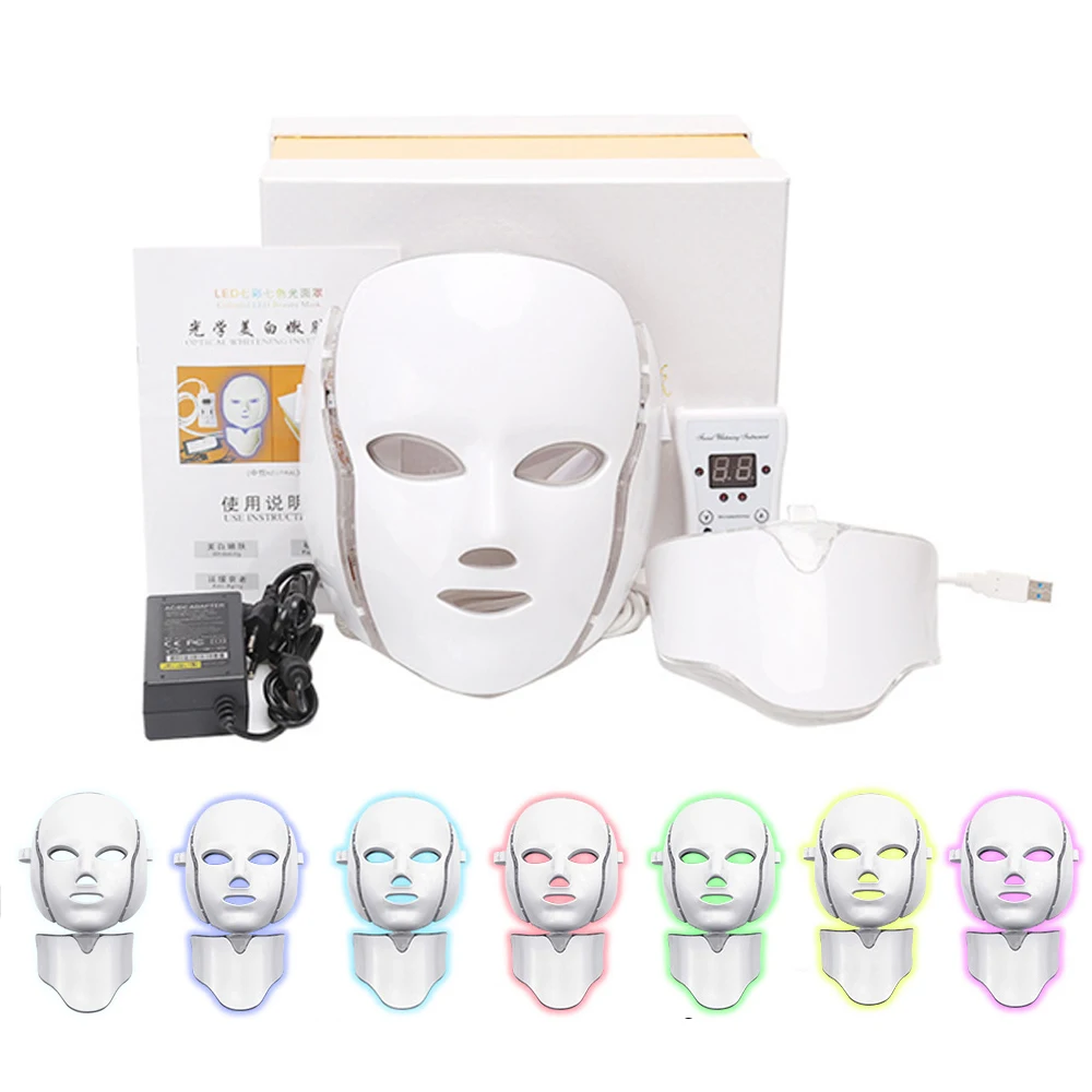 7 цветов светодиодная маска для лица Корейская фотонная терапия машинный