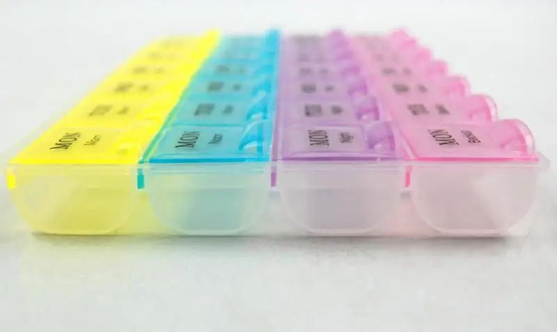 Доманий ящик для хранения Прозрачный 28 крышку отсека таблетки коробка держатель