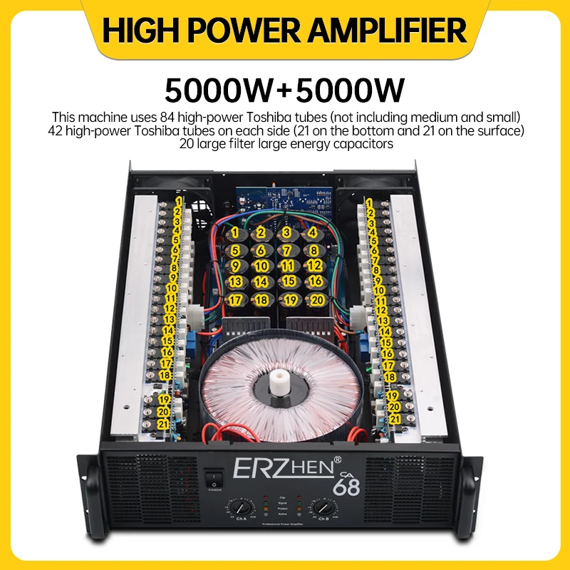 

ERZHEN 84 только Профессиональный усилитель мощности 5000 Вт x2 канальный усилитель мощности сабвуфер профессиональный сценический аудио усилит...