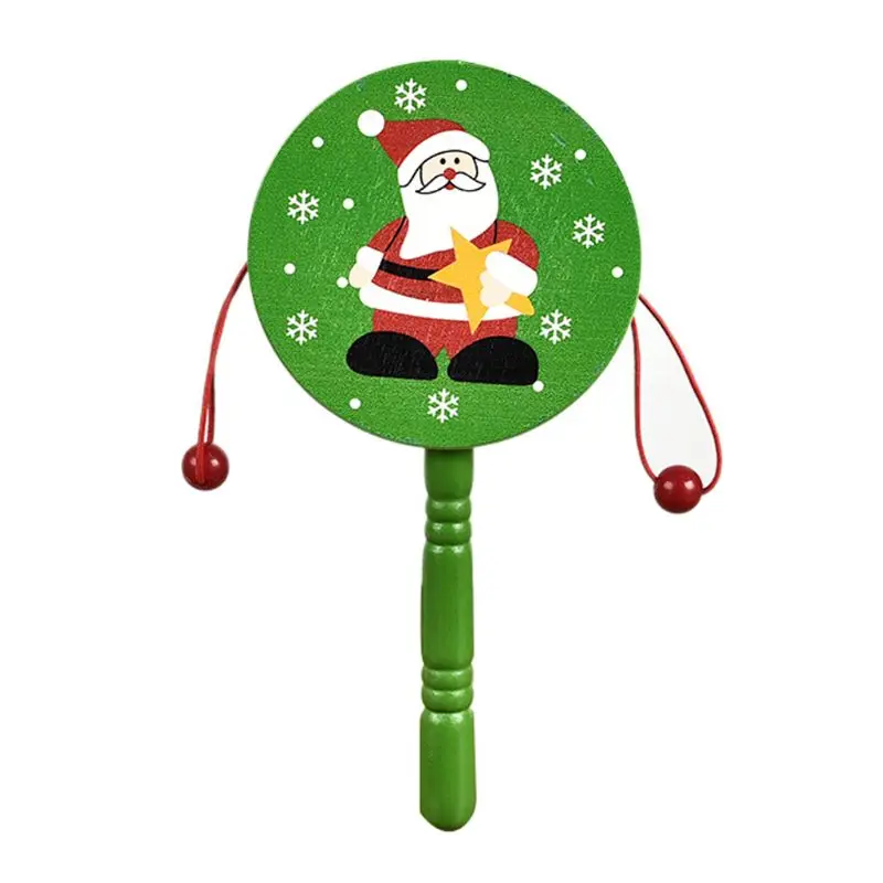 Christmas Baby Kids Wood Rattle Drum Instrument Toys Children Musical Toy Chines