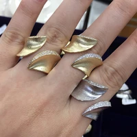 luxury trendy vintage golden rings leaf shape saudi arabic dubai ring aretes de mujer modernos high quality 2021 new