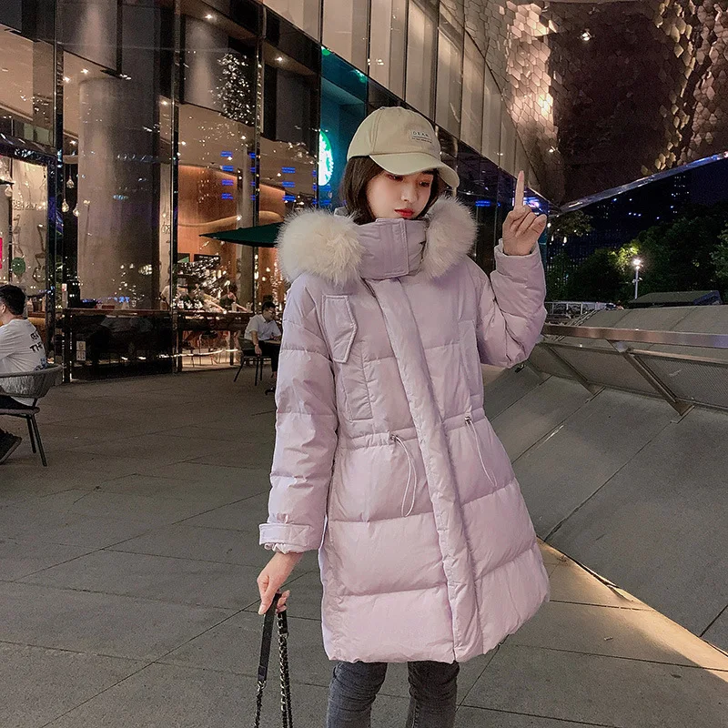 Winter Coat  Clothing for Women The New Female Korean Version Loose Thicken Hooded Draw Back