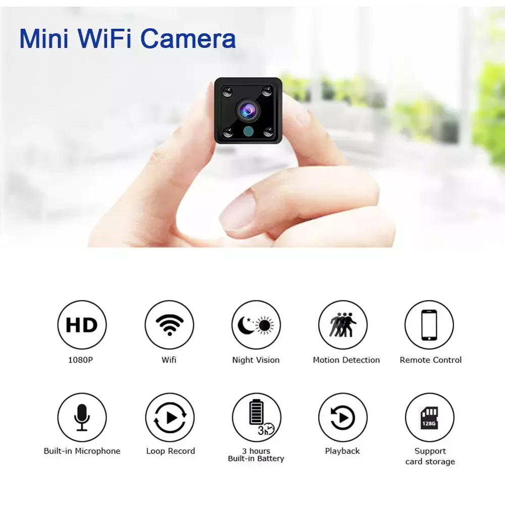 Мини камера X6 HD видеокамера IP 1080P датчик ночного видения Wi Fi с дистанционным