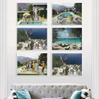 Гламур у бассейна, модная Художественная печать, винтажный фотопостер, ретро настенные картины, Картина на холсте, украшение для дома