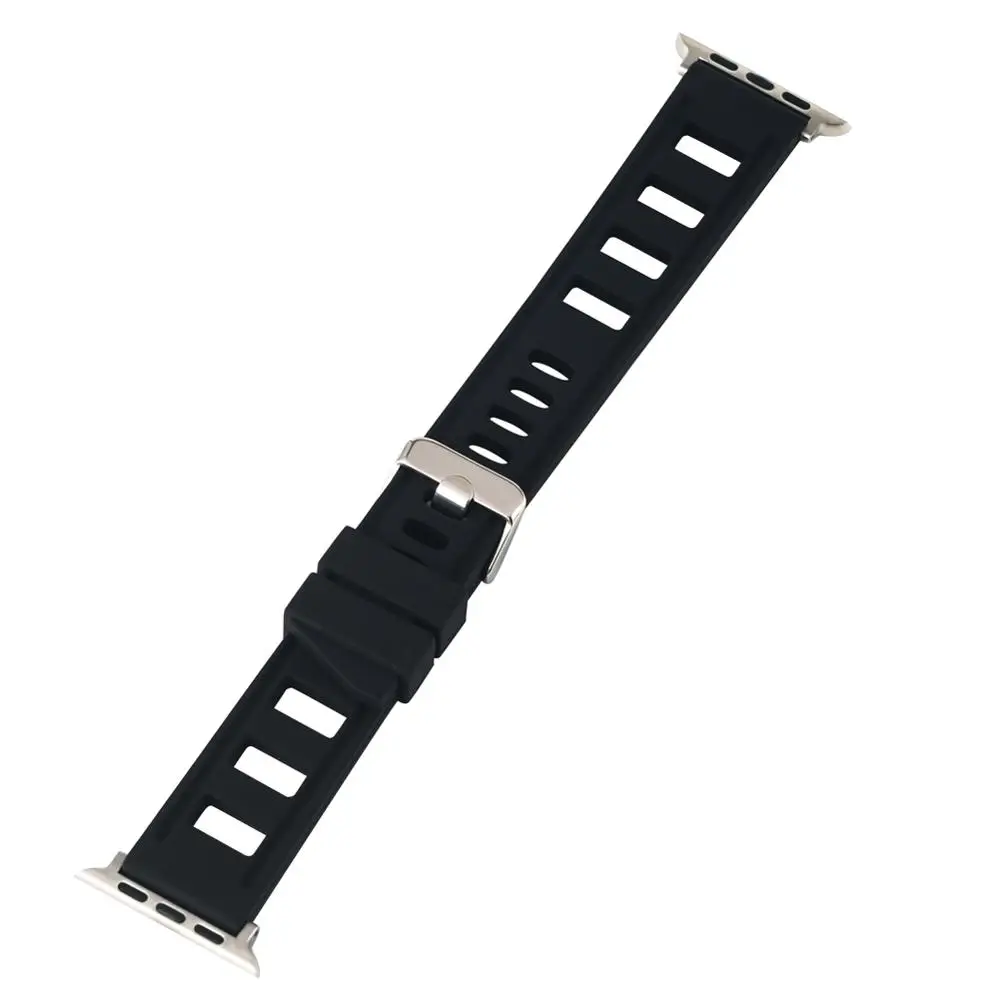 Силиконовый ремешок YISUYA для Apple Watch 38 мм 42 черный водонепроницаемый сменный часов