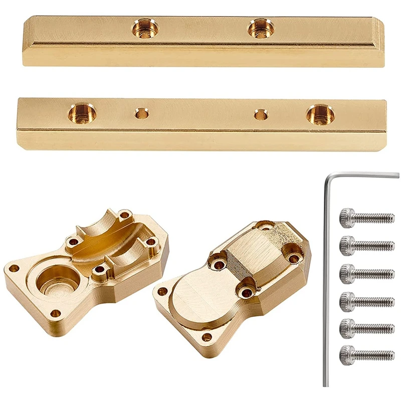 

Brass Boulder Bars Frame Rails and Brass Diff Cover Axle Cover for Axial SCX24 1/24 RC Crawler Car Upgrade Parts