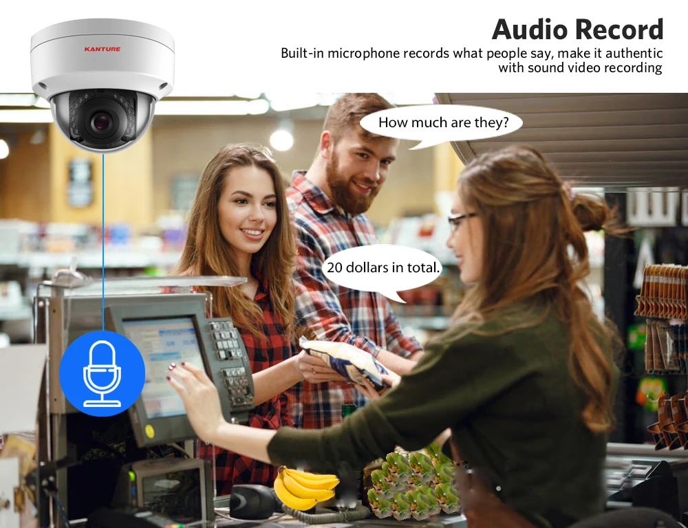 KANTURE H.265+ 4CH 5MP POE NVR система аудио запись 5MP Wandalproof безопасность в/на открытом воздухе POE ip-камера система видеонаблюдения