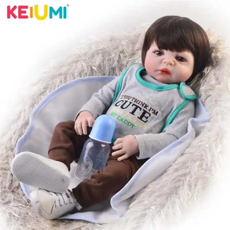 KEIUMI Кукла Reborn Boy 23 дюйма Реалистичная с силиконовым корпусом 57 см|Куклы| |