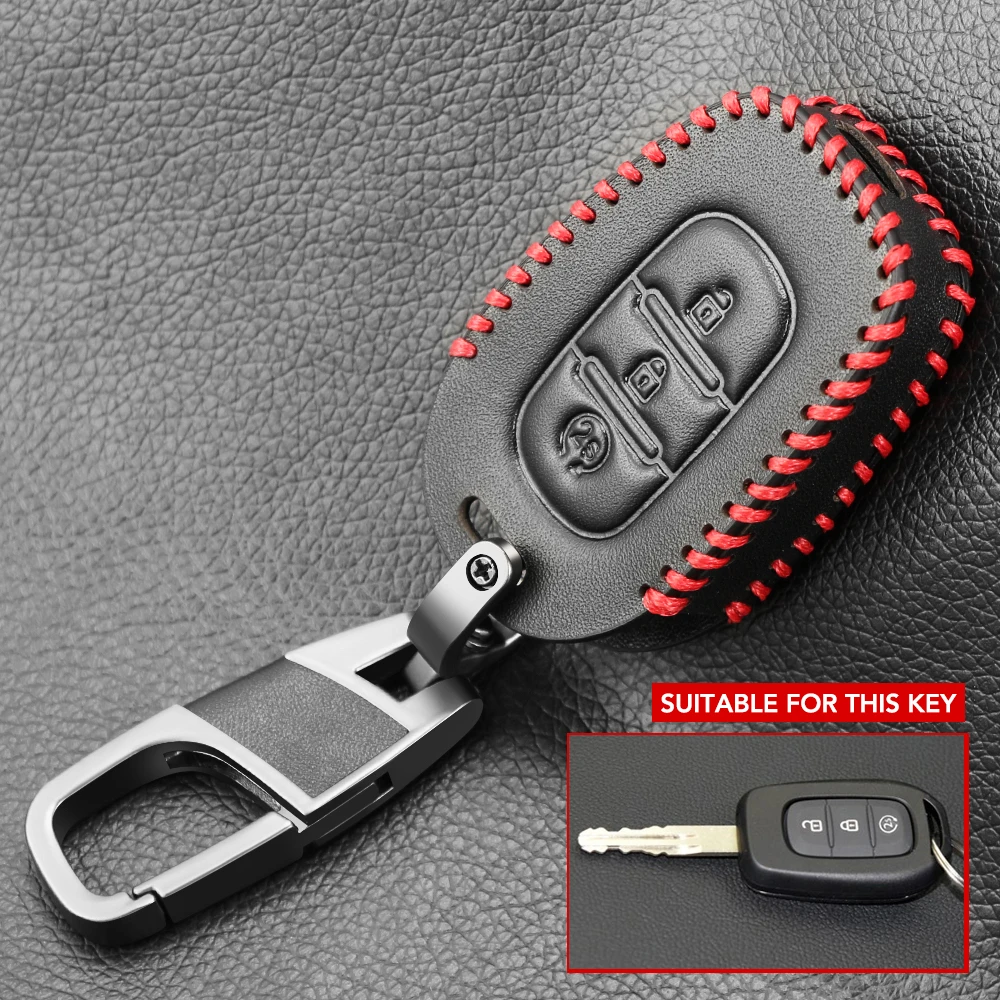 100% leather car key case cover for Renault Clio Dacia Logan Sandero Megane Modus Espace Kangoo keychain Remote control | Автомобили и