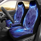 Набор чехлов для автомобильных сидений, универсальные эластичные детали для автомобильного интерьера из полиэстера с объемным волчьим узором