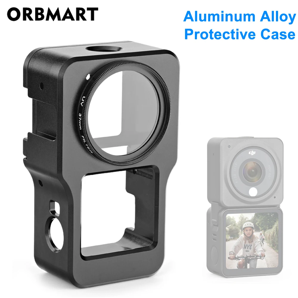 Liga de Alumínio Protetor para Dji Caixa de Metal Gaiola + Filtro Acessórios da Câmera uv para Dji Case Ação Quadro Lente Osmo 2