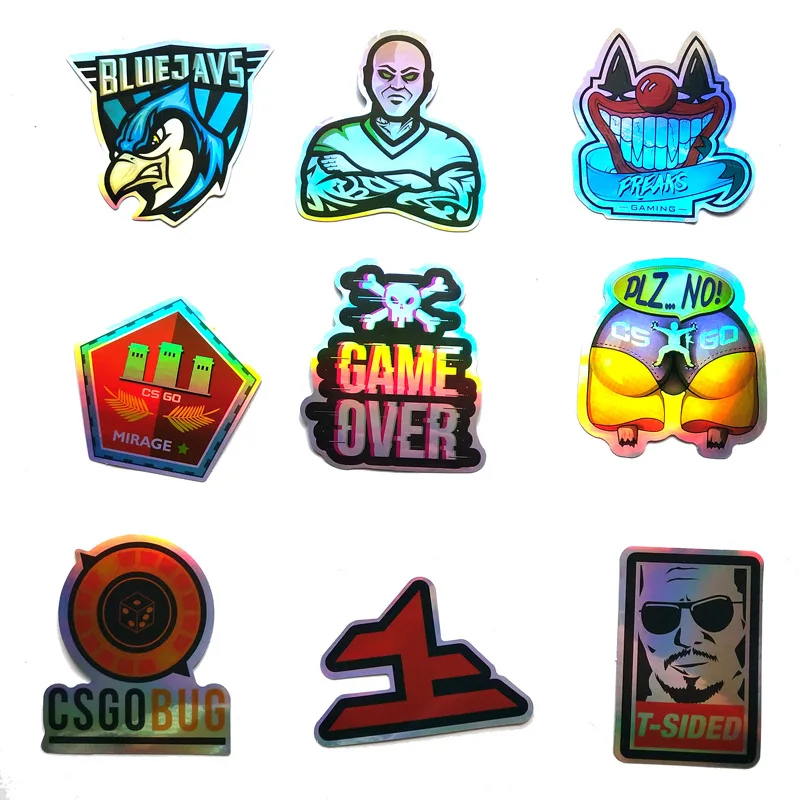 50 шт./упак. CS GO игра крутые лазерные наклейки для мальчиков ноутбук забавные граффити наклейки смешанные Ретро водонепроницаемые Pegatinas детские игрушечные наклейки