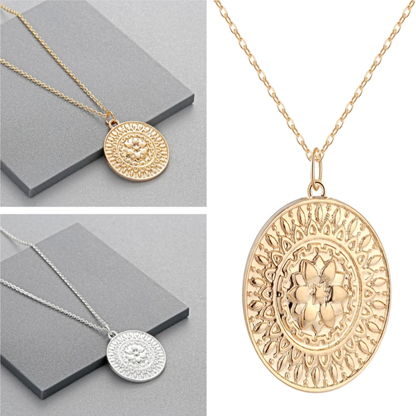 Kinitial Новое геометрическое круглое ожерелье буддизма чакры подвеска