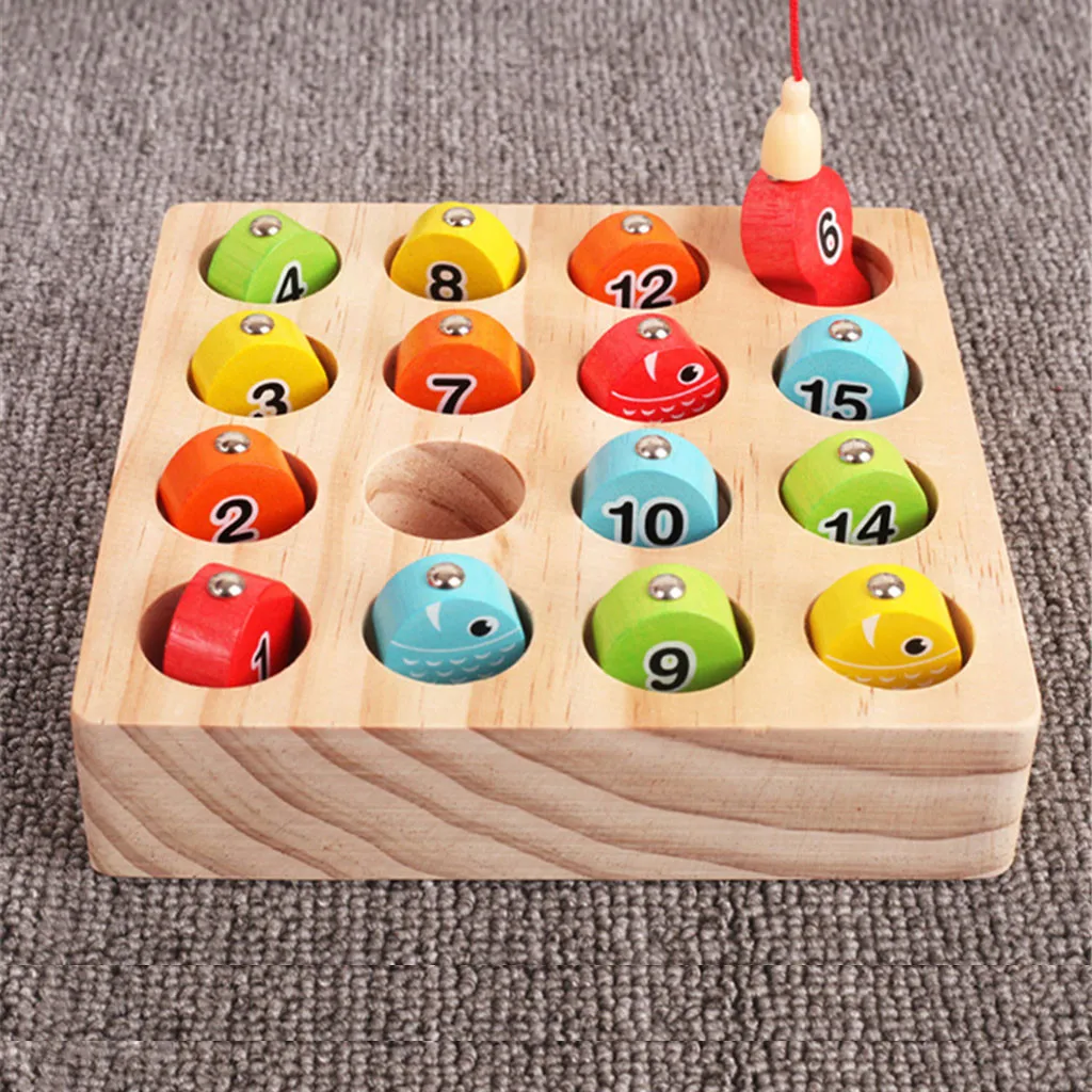 Деревянная Магнитная рыболовная игра игрушка для мелкой моторики письма