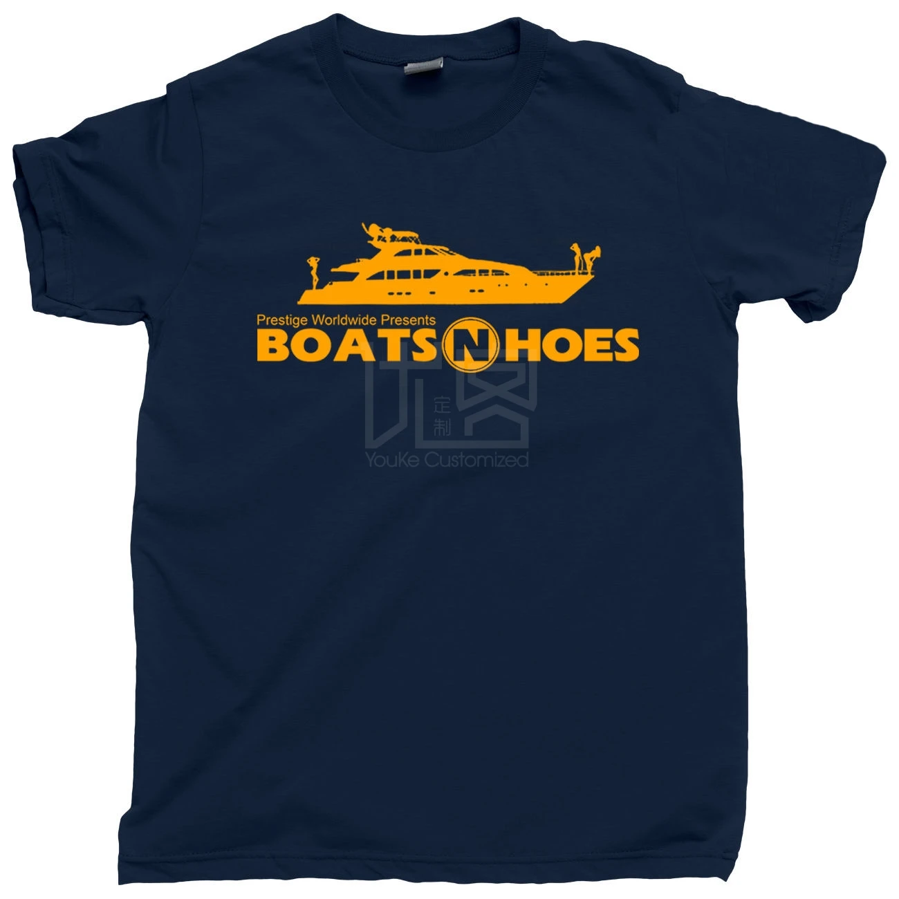 Мужская футболка с круглым вырезом и надписью Step Brothers Boats N and Hoes Brennan Huff Dale Doback