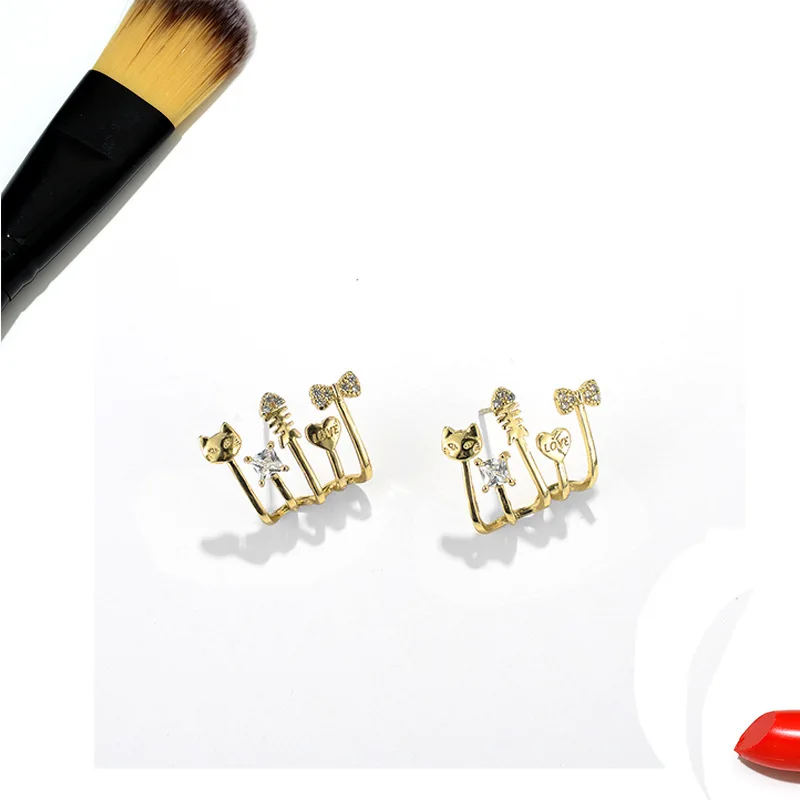 Женские серьги гвоздики с кристаллами SIPENGJEL маленькие кольца фианитом ювелирные