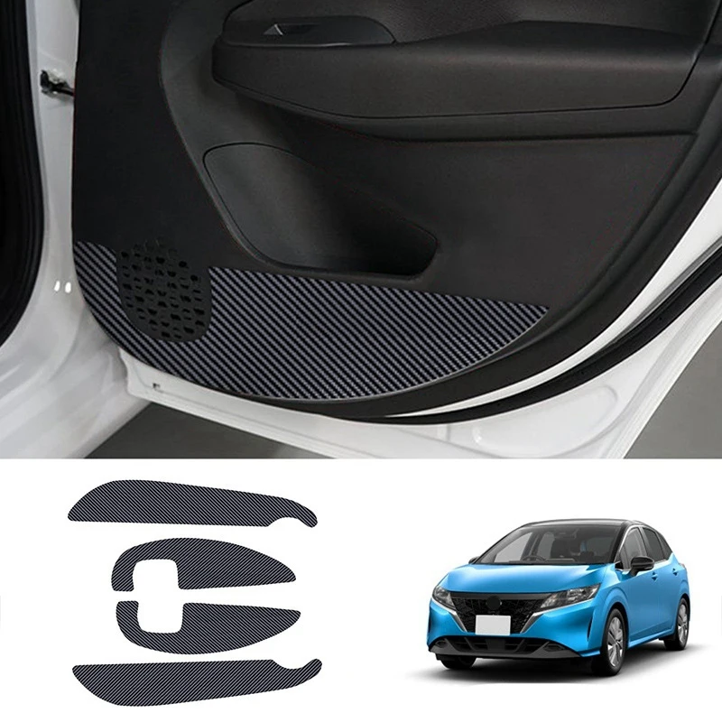 

4Pcs Car Door Anti-Kick Pads Car Door Anti-Scratch Pads Door Anti-Kick Protective Cover for Nissan Note E13 2020-2021