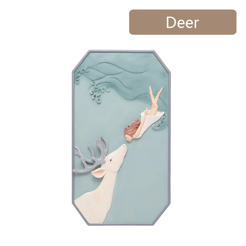 

3D DEER RELIEVO ROOM DECOR ANIMALS STATUE SCULPTURE VINTAGE WALL DECOR ART PLAQUE MODERN HOME OFFICE HANG DECORATION ACCESSORIES