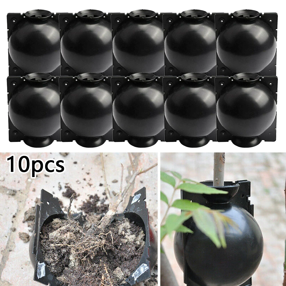

10pc Plant Rooting Equipment High Pressure Propagation Ball Garden Graft Box Garden Nursery Seed Root Case Plant Rooting Ball