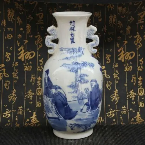 

Китайская старая фарфоровая живопись, сине-белая ваза, рисунок