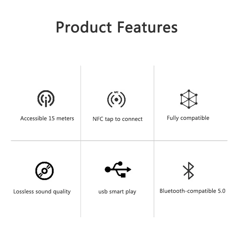 H2 NFC Bluetooth-совместимый 5 0 музыкальный приемник 3 мм AUX беспроводной аудио громкой