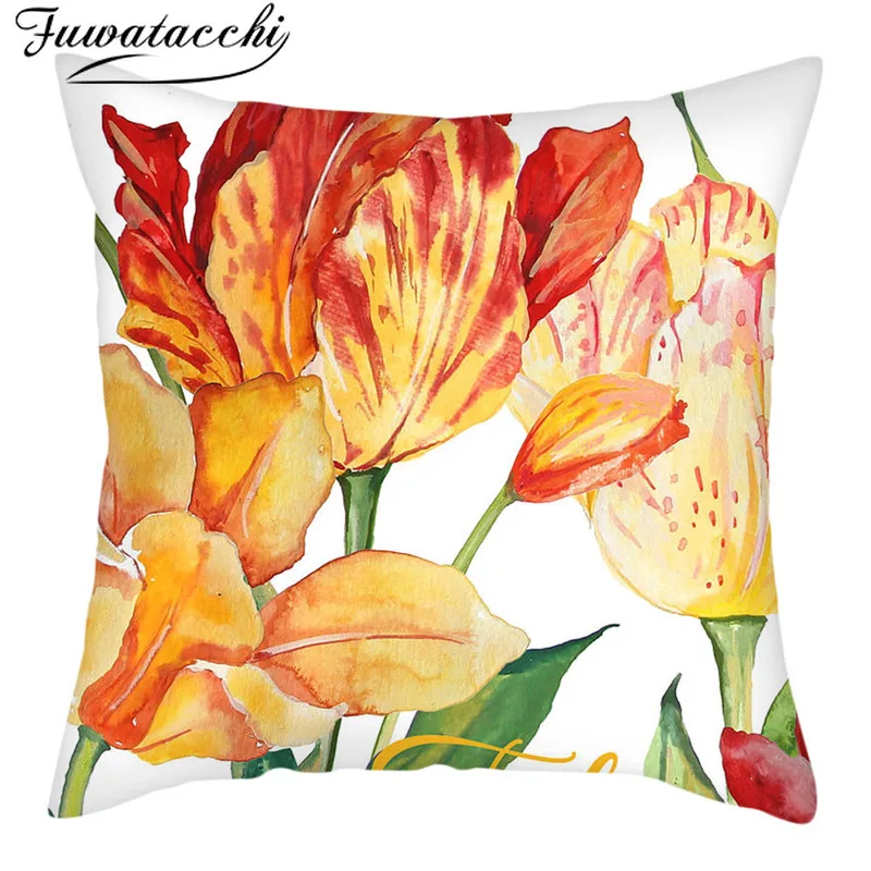 Fuwatacchi и рисунком в виде милых собачек наволочка подушки цветок с принтом