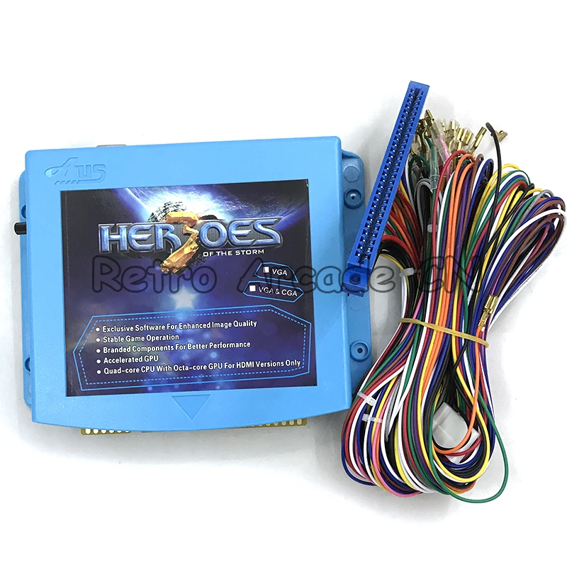 645 в 1 Аркада Jamma шкаф машина игра Boad Hero of Thestorm 3 мульти игры карты PCB VGA / CGA выход|645 in