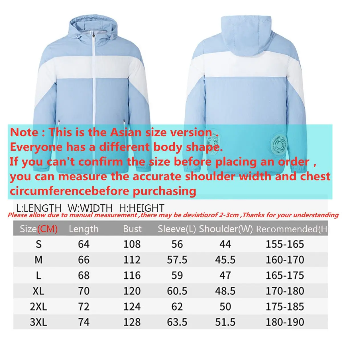 

Men Women's suit Air Conditioning Clothing Long Jackets With Fan For camping Outdoor Brushless USB Charging Cooling Sportswear