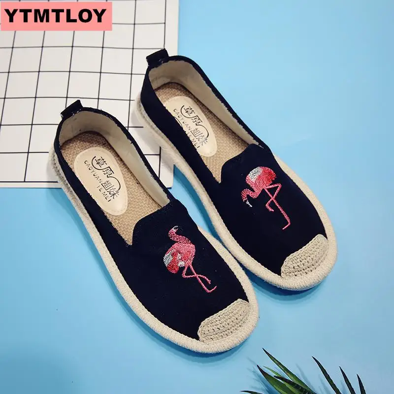 2019 Новый закругленные туфли на плоской подошве соломенная обувь в рыбацком стиле