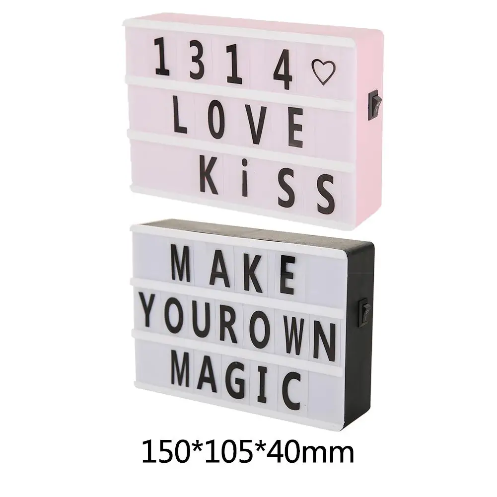 

LED Light Box DIY Letters A6 Combination Battery Powered Cinema Table Lamps for Wedding Decor Lovers Gifts