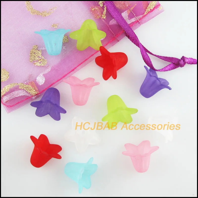 60 новых акриловых подвесок пластиковый рожок цветок разделитель бусины концевые