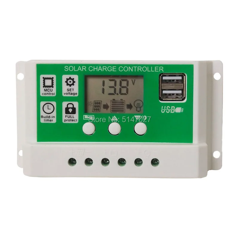 PWM 30A Контроллер заряда 20A зарядное устройство 12v24v для свинцово-кислотных литий-ионных литиевых батарей солнечный регулятор PV