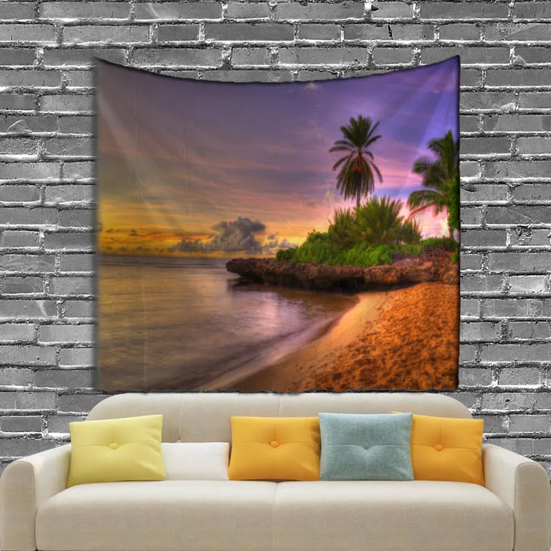 Пляжные Чайка гобелен с пейзажем и пляж пикник Полотенца Спальня