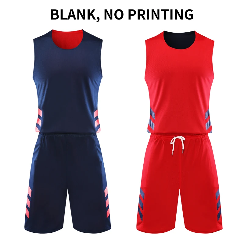 royalblue red blank Двусторонняя баскетбольная форма на заказ, форма для баскетбола с принтом имени, логотипа, Джерси, баскетбольная L-6XL, спортивная одежда - Цвет: royalblue red blank
