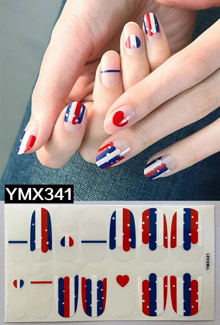 YXM341 14 советы/лист логотип бренда милые животные наклейки для ногтей с узорами полное покрытие самоклеящиеся Стикеры передачи воды Советы Обертывания YMX331-368 - Цвет: YXM341