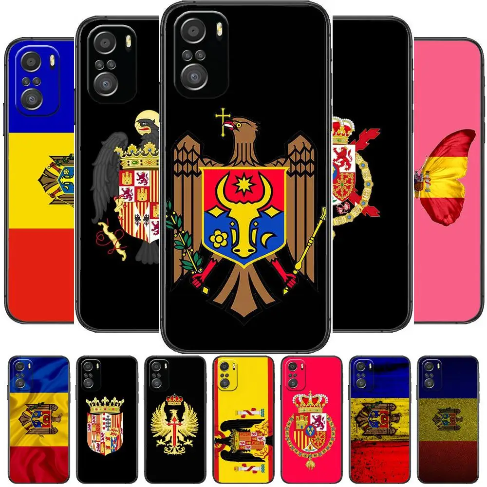 

Spain Spanish Flag cartoon Phone Case For XiaoMi Redmi Note 10 9 9s 8 7 6 5 A Pro s T Black Cover Silicone Back Pre style